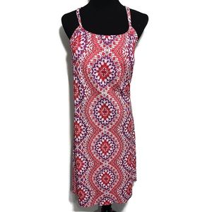 PrAna Quinn Dress Purple Coral Gardenia Print Small